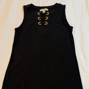 MICHAEL Michael Kors Black Sleeveless Dress with Gold Eyelets